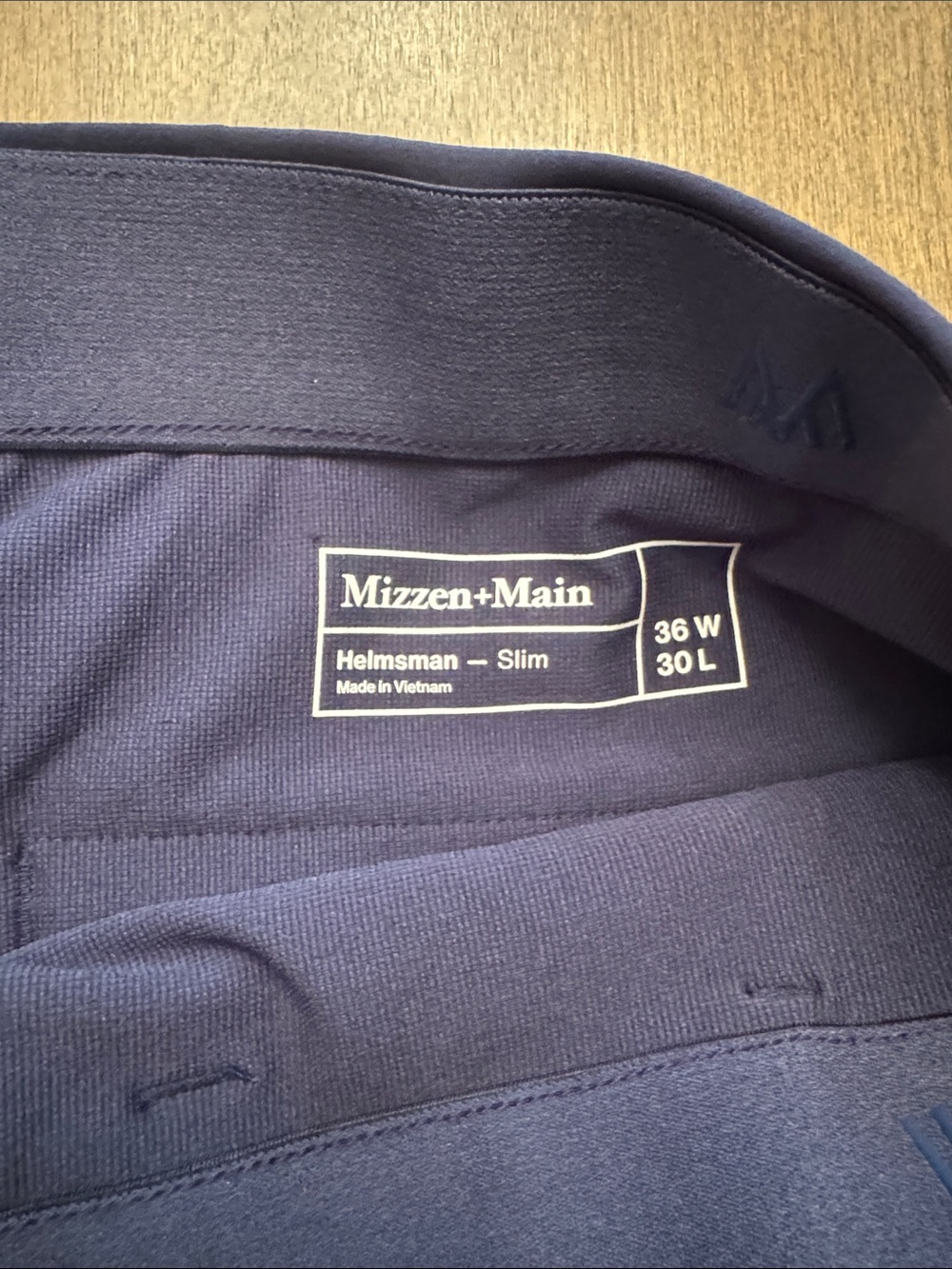 Mizzen & Main Helmsman Navy Slim Fit Chino Pant 36 W x 30 L - Picture 5 of 5